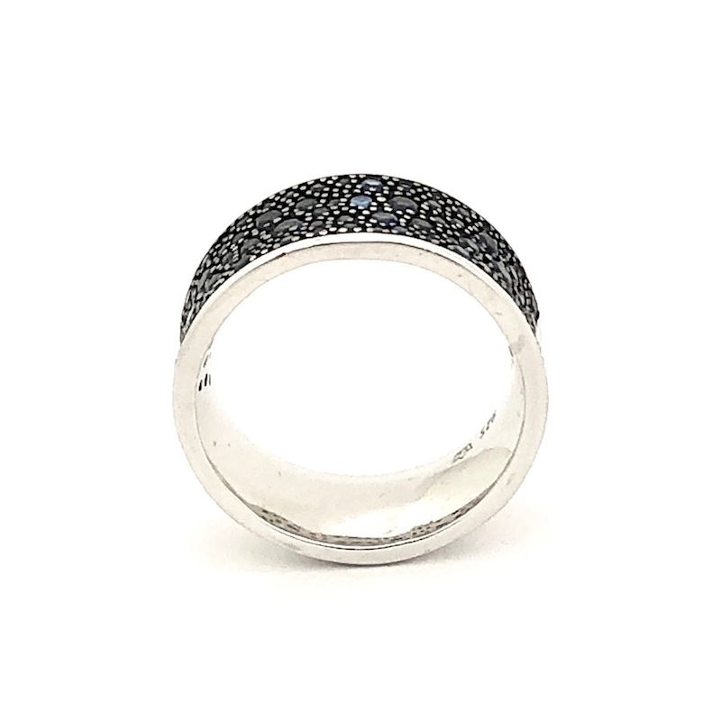 Image 3 of Silver ring with blue zirconia stones