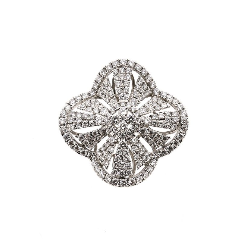 Image 1 of 18K white gold pendant with 1.40 ct. diamonds | Vintage