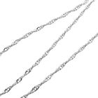 Image 3 of White gold thin twisted link necklace | 44 cm