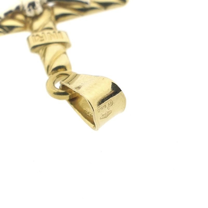 Image 7 of 18-karat two-tone gold pendant of a cross with a corpus | INRI