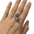 Image 9 of White gold cocktail ring with diamond and triplet opal