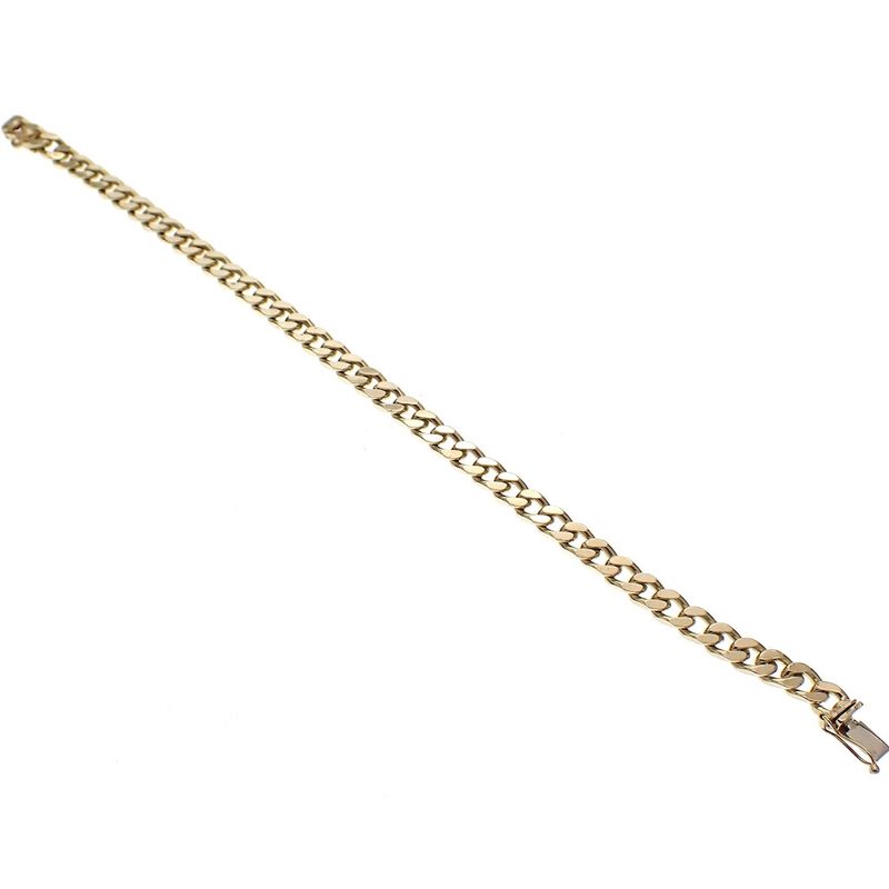 Image 4 of Gold flat gourmet link bracelet | 20 cm