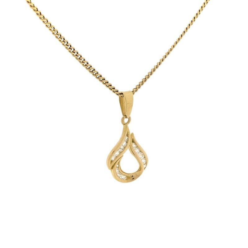 Image 5 of Gold pendant with zirconia stones