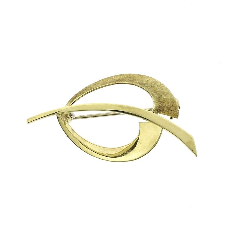 Image 8 of Golden abstract brooch