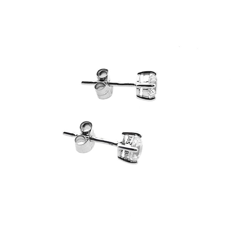 Image 9 of White gold stud earrings with zirconia