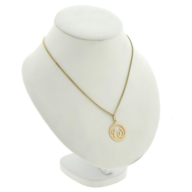 Image 4 of Rose gold pendant; Letter W