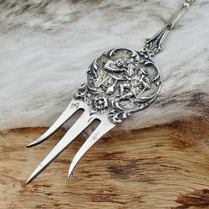Image 4 of Silver cake skewer; Old Dutch from 1936