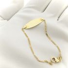 Image 8 of Gold Figaro link bracelet with engraving plate | 15 cm