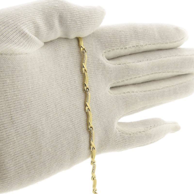 Image 11 of Gold link bracelet with zirconia | 17.5 cm