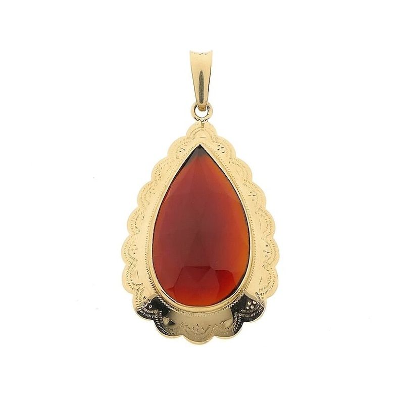 Image 1 of Vintage gold pendant with carnelian