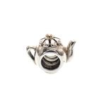 Image 4 of Pandora charm; Silver with gold; Teapot Charm