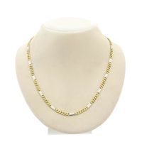 Two-tone gold Figaro/gourmet link chain