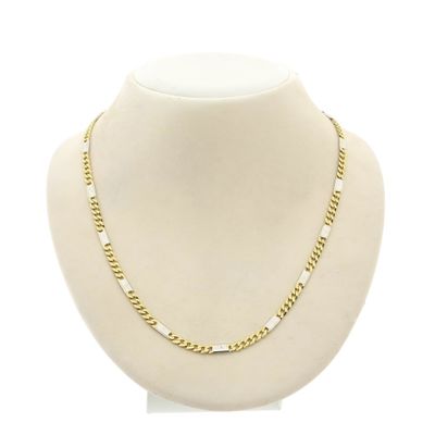 Two-tone gold Figaro/gourmet link chain Image 1 of Two-tone gold Figaro/gourmet link chain