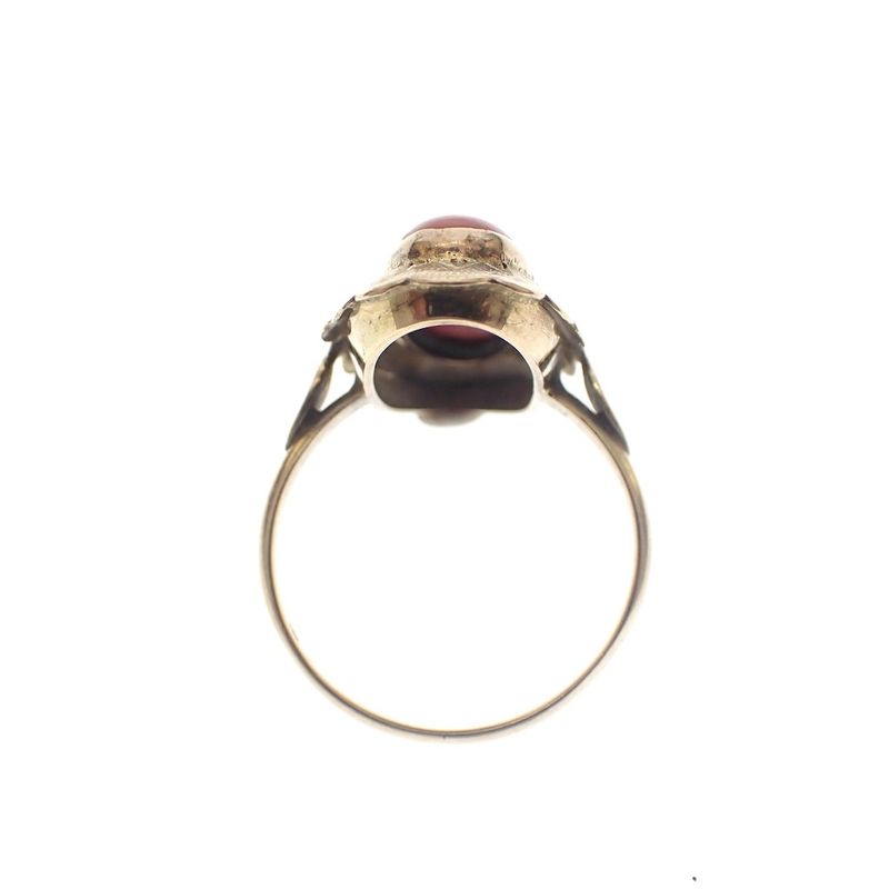 Image 6 of Gold ring with red coral | Vintage