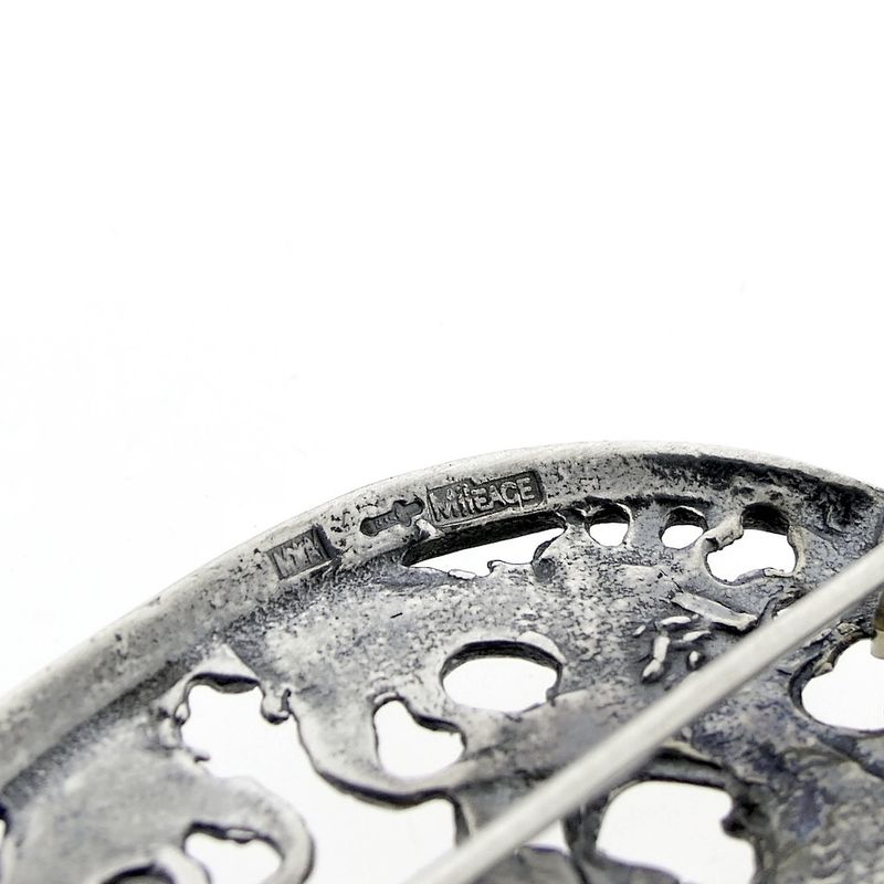 Image 5 of Large silver brooch | Floral design