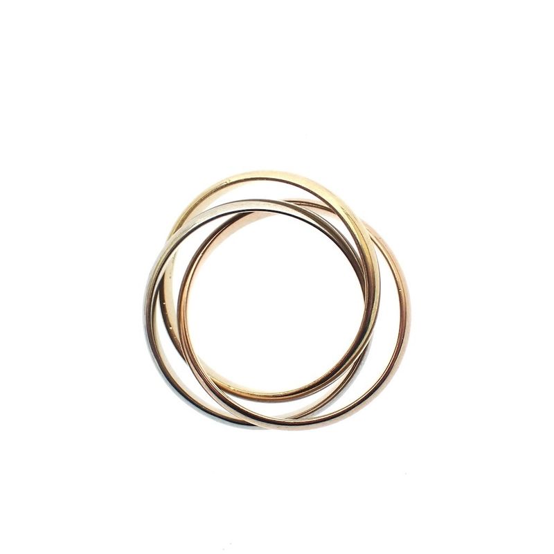 Image 4 of 18 ct. Tricolor gold trinity ring