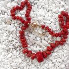 Image 8 of Coarse red coral necklace with gold clasp; Antique/Vintage | 46 cm