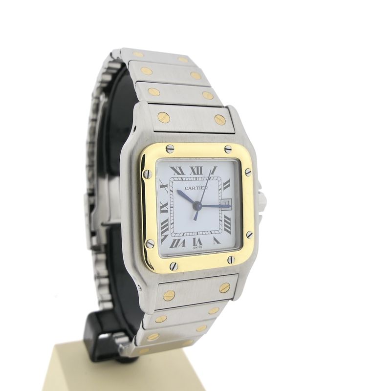Image 3 of Cartier Santos Carree 2961; 18k. Gold/steel unisex watch