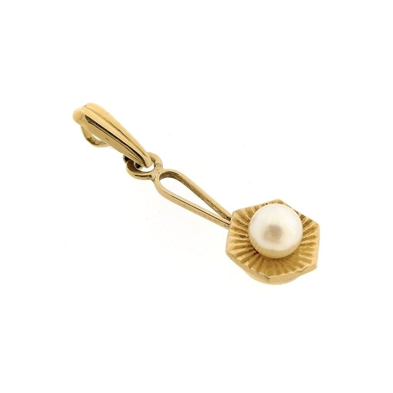 Image 4 of Gold pendant set with a pearl