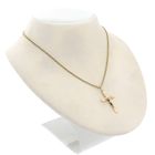 Image 9 of 9 carat rose-colored pendant of a cross with corpus