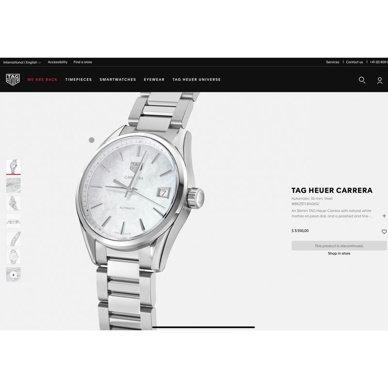 Image 2 of TAG Heuer Carrera Automatic 36mm WBK2311.BA0652; Automatic unisex watch