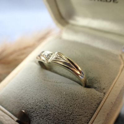 Golden fantasy ring with diamond | 0.005 ct. Image 2 of Golden fantasy ring with diamond | 0.005 ct.