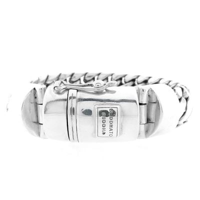 Image 1 of Silver Buddha to Buddha bracelet; Ben | 22.5 cm