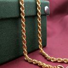 Image 2 of 18K Gold Long Twisted Link Chain | 70 cm