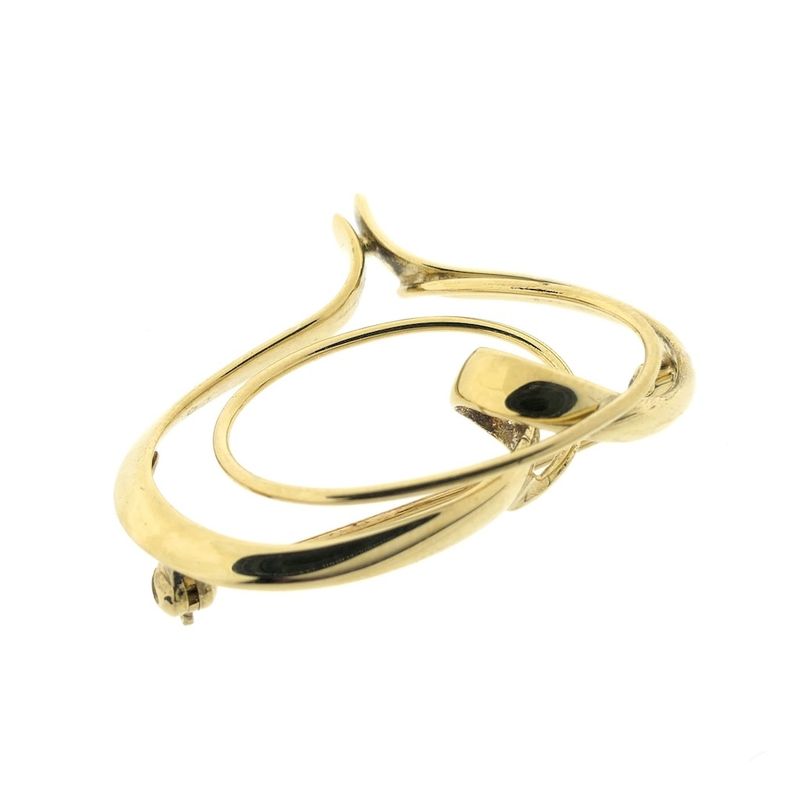 Image 2 of Golden abstract brooch