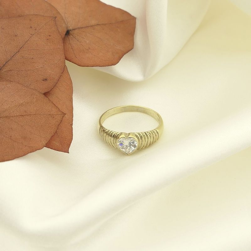 Image 8 of Silver ring with zirconia; Gold plated