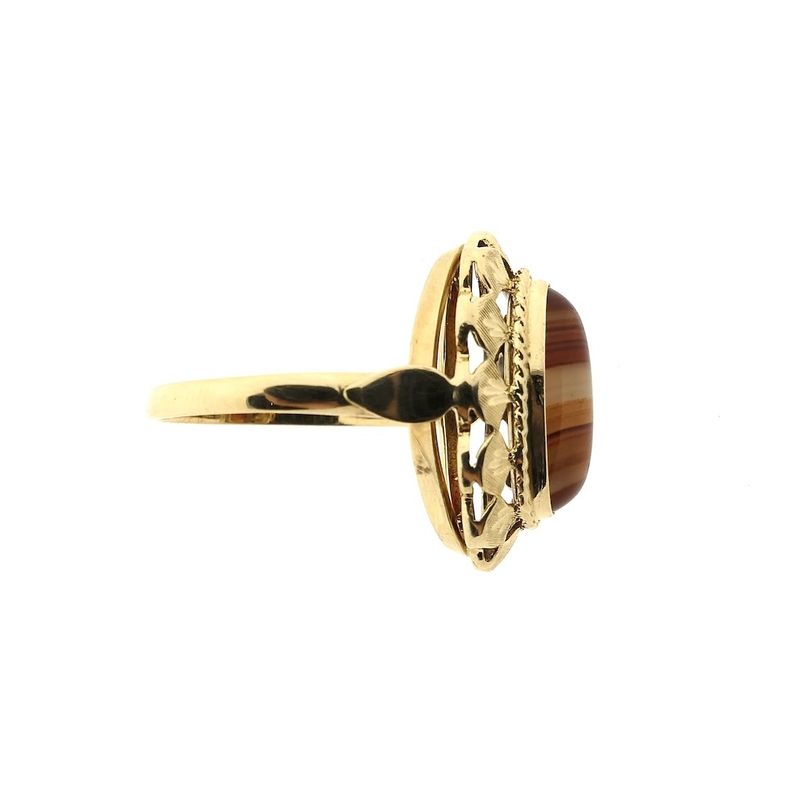 Image 5 of Vintage gold ring with carnelian bandagate