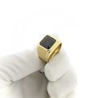 Image 10 of Gold men's signet ring with onyx; pinky ring