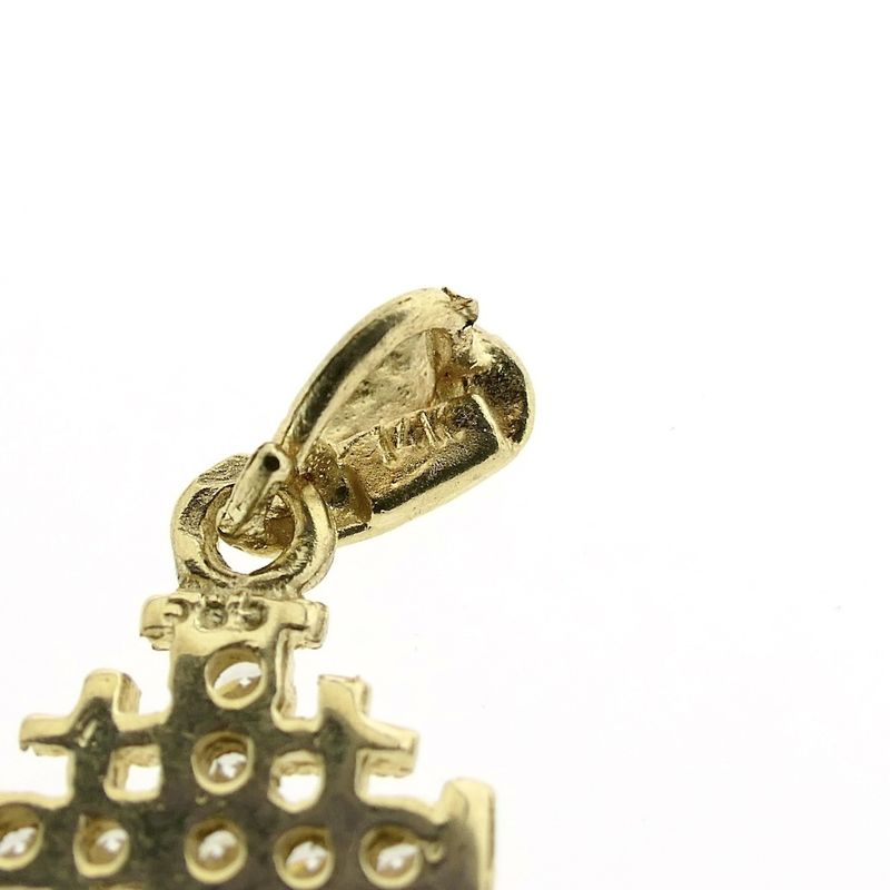 Image 6 of Golden Jerusalem Cross with zirconia