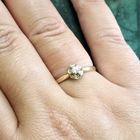 Image 3 of Gold solitaire ring with diamond 0.09 ct.