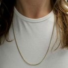 Image 6 of Long gold gourmet link necklace