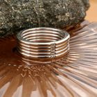 Image 2 of White Gold Ribbed Ring with Diamonds; 0.10 ct.