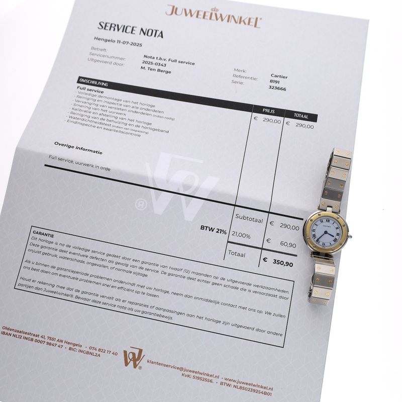 Image 14 of Cartier Santos Vendôme Ronde 8191; 18k gold/steel women's watch