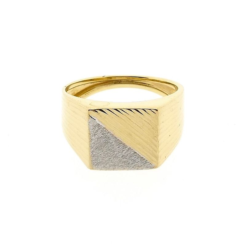 Image 3 of Bicolor Gold Signet Ring