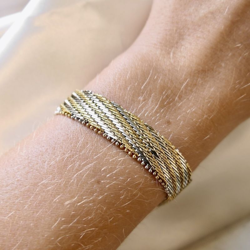 Image 8 of Two-tone gold fantasy link bracelet