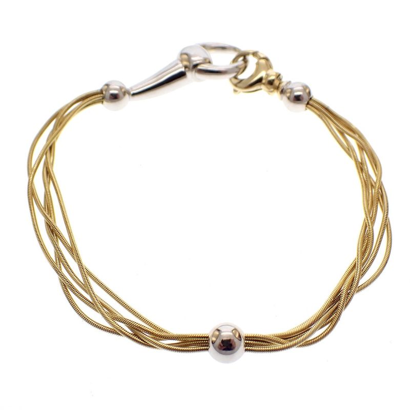 Image 1 of Two-tone gold snake link bracelet; Cetas