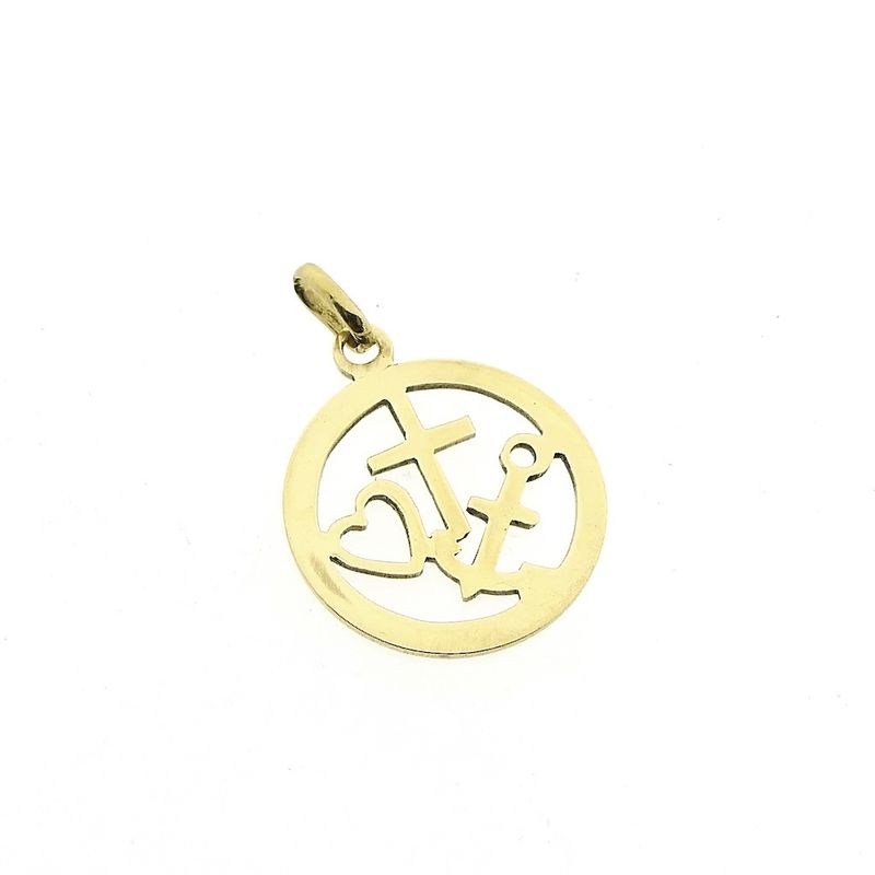 Image 3 of Gold pendant; Faith, hope, and love