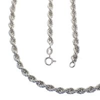 Solid silver twisted long necklace | 91 cm