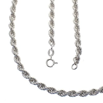 Image 1 of Solid silver twisted long necklace | 91 cm