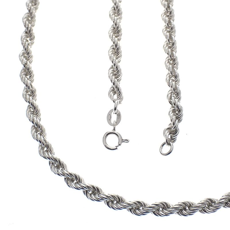 Image 1 of Solid silver twisted long necklace | 91 cm