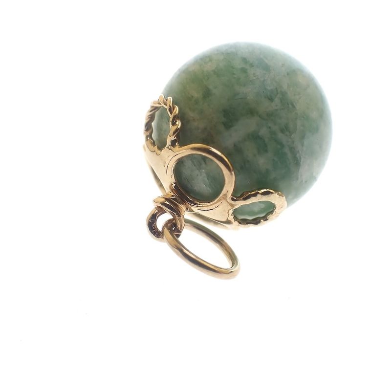 Image 4 of Golden ball pendant with jade
