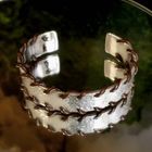 Image 4 of Silver JWLZ leather bracelet; Size S/M