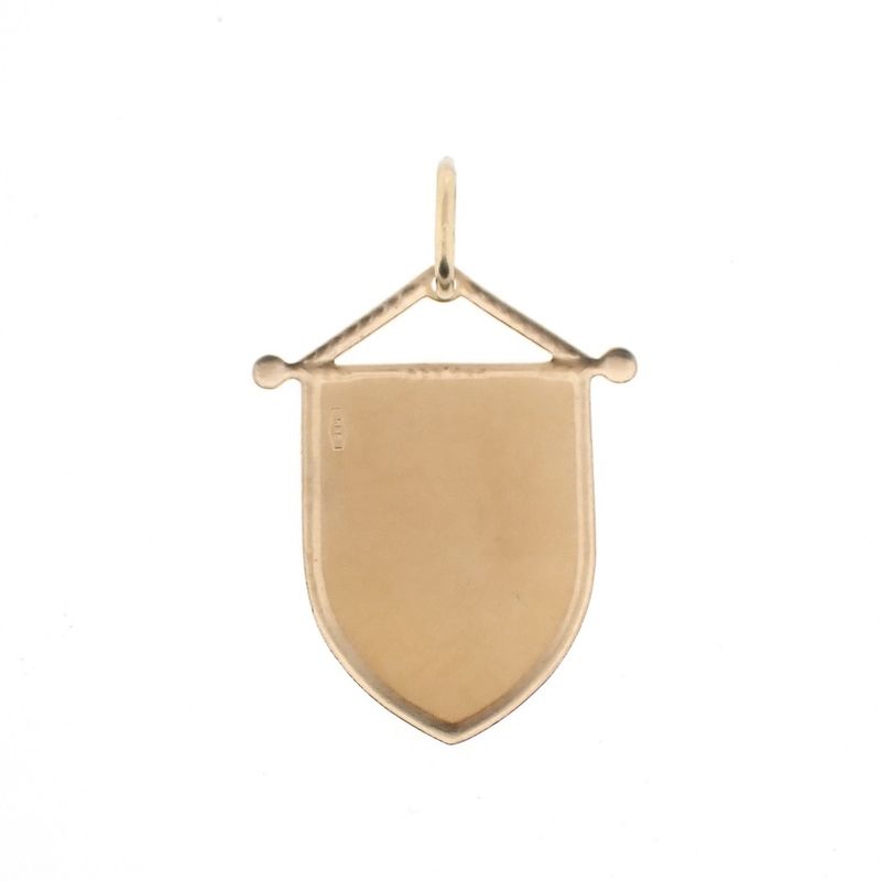 Image 5 of Gold pendant of a family crest flag with French lilies
