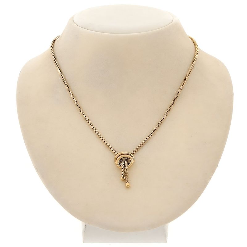 Image 1 of Gold link chain with fixed pendant