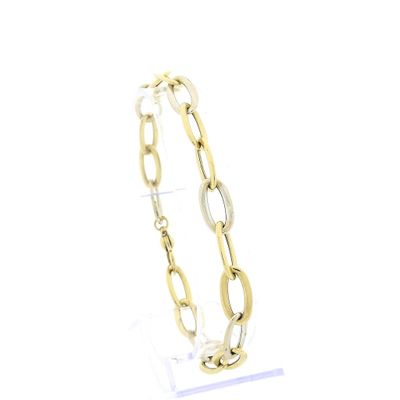 Image 1 of Monzario bicolor gold wide anchor link bracelet