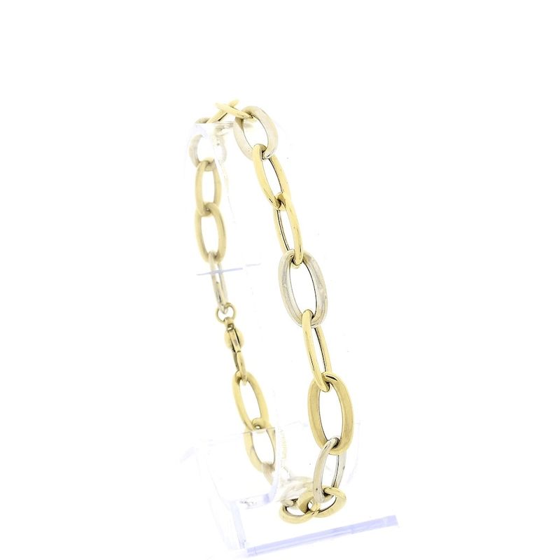 Image 1 of Monzario bicolor gold wide anchor link bracelet